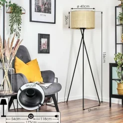 Luminaires Scandinaves-hofstein Sabadim Lampadaire beige, 1 lumière