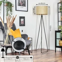 Luminaires Scandinaves-hofstein Sabadim Lampadaire beige, 1 lumière