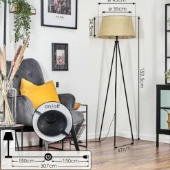 Luminaires Scandinaves-hofstein Sabadim Lampadaire beige, 1 lumière