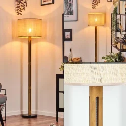 Luminaires Scandinaves-hofstein Sabadim Lampadaire Brun, Écru, Noir, 1 lumière