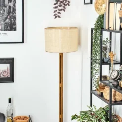 Luminaires Scandinaves-hofstein Sabadim Lampadaire Brun, Écru, Noir, 1 lumière