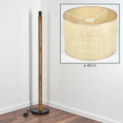 Luminaires Scandinaves-hofstein Sabadim Lampadaire Brun, Écru, Noir, 1 lumière