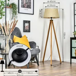 Lampes En Tissu-hofstein Sabadim Lampadaire Écru, 1 lumière