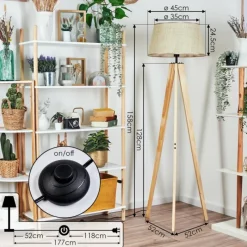 Luminaires Scandinaves-hofstein Sabadim Lampadaire Écru, 1 lumière