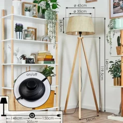 Luminaires Scandinaves-hofstein Sabadim Lampadaire Écru, 1 lumière