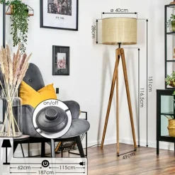 Luminaires Scandinaves-hofstein Sabadim Lampadaire Écru, 1 lumière