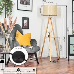 Luminaires Scandinaves-hofstein Sabadim Lampadaire Écru, 1 lumière