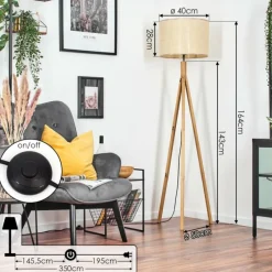 Luminaires Scandinaves-hofstein Sabadim Lampadaire Écru, 1 lumière