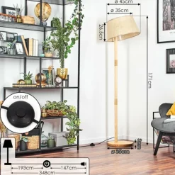 Luminaires Scandinaves-hofstein Sabadim Lampadaire Écru, 1 lumière