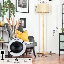 Luminaires Scandinaves-hofstein Sabadim Lampadaire Écru, 1 lumière