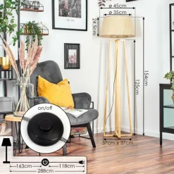 Luminaires Scandinaves-hofstein Sabadim Lampadaire Écru, 1 lumière