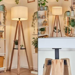 Lampes En Tissu-hofstein Sabadim Lampadaire Écru, Noir, 1 lumière