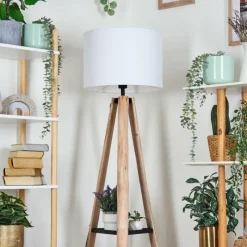 Lampes En Tissu-hofstein Sabadim Lampadaire Écru, Noir, 1 lumière