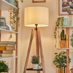 Lampes En Tissu-hofstein Sabadim Lampadaire Écru, Noir, 1 lumière