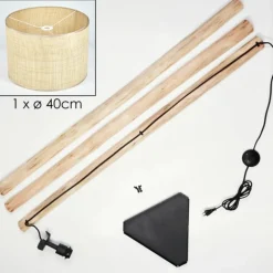 Luminaires Scandinaves-hofstein Sabadim Lampadaire Écru, Noir, 1 lumière