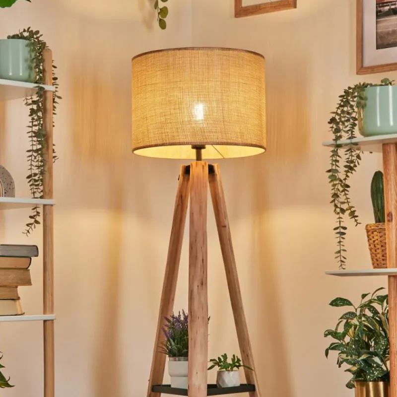 Luminaires Scandinaves-hofstein Sabadim Lampadaire Écru, Noir, 1 lumière