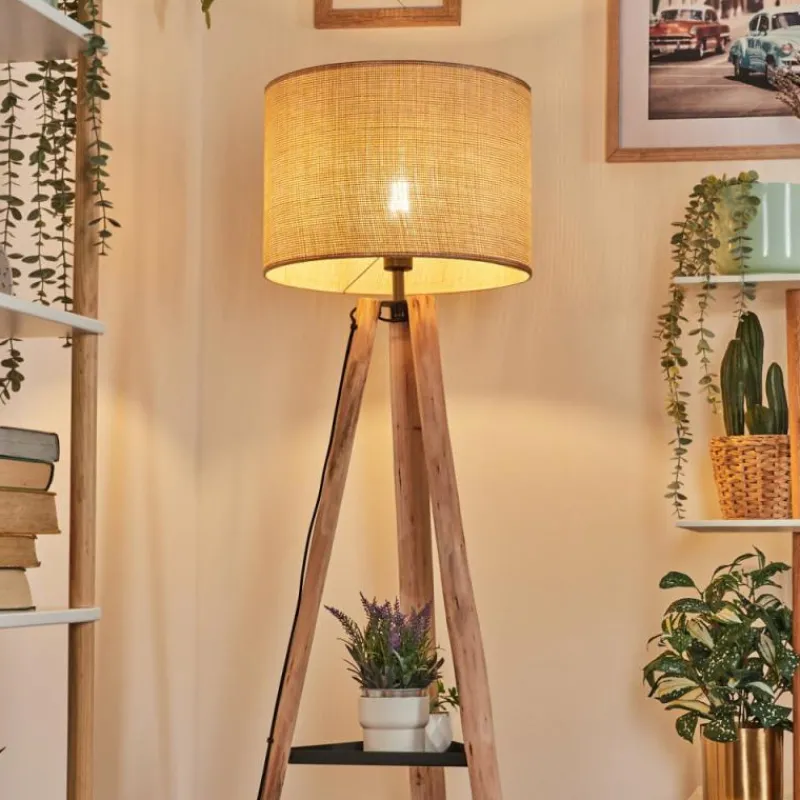 Luminaires Scandinaves-hofstein Sabadim Lampadaire Écru, Noir, 1 lumière