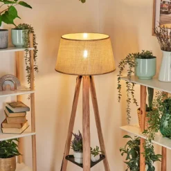 Luminaires Scandinaves-hofstein Sabadim Lampadaire Écru, Noir, 1 lumière