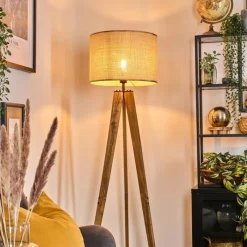 Luminaires Scandinaves-hofstein Sabadim Lampadaire Écru, Noir, 1 lumière