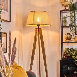 Luminaires Scandinaves-hofstein Sabadim Lampadaire Écru, Noir, 1 lumière