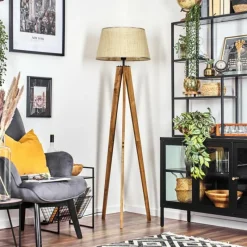 Luminaires Scandinaves-hofstein Sabadim Lampadaire Écru, Noir, 1 lumière