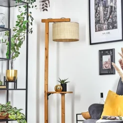 Luminaires Scandinaves-hofstein Sabadim Lampadaire Écru, Noir, 1 lumière