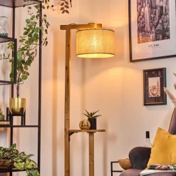 Luminaires Scandinaves-hofstein Sabadim Lampadaire Écru, Noir, 1 lumière