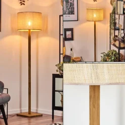 Luminaires Scandinaves-hofstein Sabadim Lampadaire Écru, Noir, 1 lumière