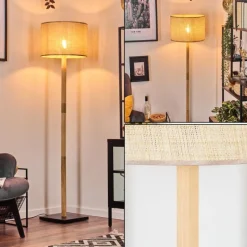 Luminaires Scandinaves-hofstein Sabadim Lampadaire Écru, Noir, 1 lumière