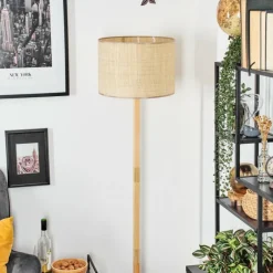 Luminaires Scandinaves-hofstein Sabadim Lampadaire Écru, Noir, 1 lumière