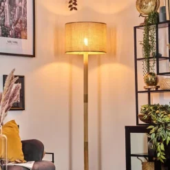 Luminaires Scandinaves-hofstein Sabadim Lampadaire Écru, Noir, 1 lumière