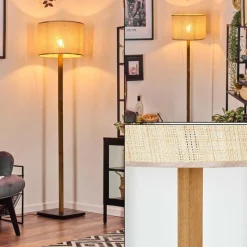 Luminaires Scandinaves-hofstein Sabadim Lampadaire Écru, Noir, 1 lumière