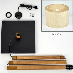 Luminaires Scandinaves-hofstein Sabadim Lampadaire Écru, Noir, 1 lumière