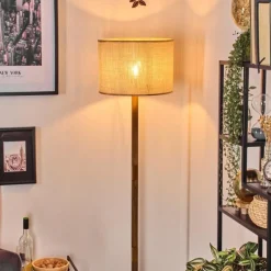 Luminaires Scandinaves-hofstein Sabadim Lampadaire Écru, Noir, 1 lumière