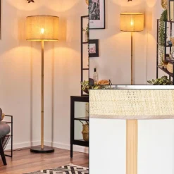 Luminaires Scandinaves-hofstein Sabadim Lampadaire Écru, Noir, 1 lumière