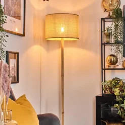 Luminaires Scandinaves-hofstein Sabadim Lampadaire Écru, Noir, 1 lumière