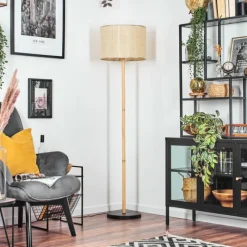 Luminaires Scandinaves-hofstein Sabadim Lampadaire Écru, Noir, 1 lumière