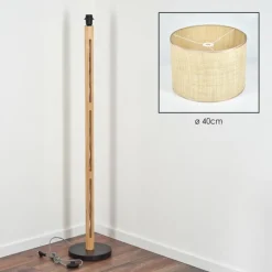 Luminaires Scandinaves-hofstein Sabadim Lampadaire Écru, Noir, 1 lumière