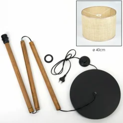 Lampes En Tissu-hofstein Sabadim Lampadaire Écru, Noir, 1 lumière