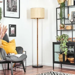 Lampes En Tissu-hofstein Sabadim Lampadaire Écru, Noir, 1 lumière