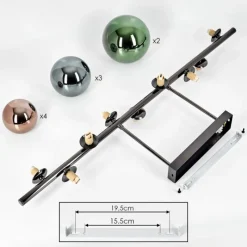 hofstein Sacoselo Plafonnier, Boule lumineuse Noir, 9 lumières