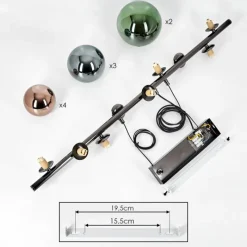 hofstein Sacoselo Suspension, Boule lumineuse Noir, 9 lumières