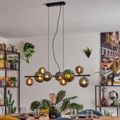 hofstein Sacoselo Suspension, Boule lumineuse Noir, 9 lumières