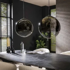 Suspension Verre Fumé-hofstein Saldonha Suspension Anthracite, 2 lumières