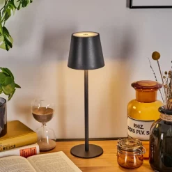 hofstein Salgadinho Lampe à poser LED Noir, 1 lumière