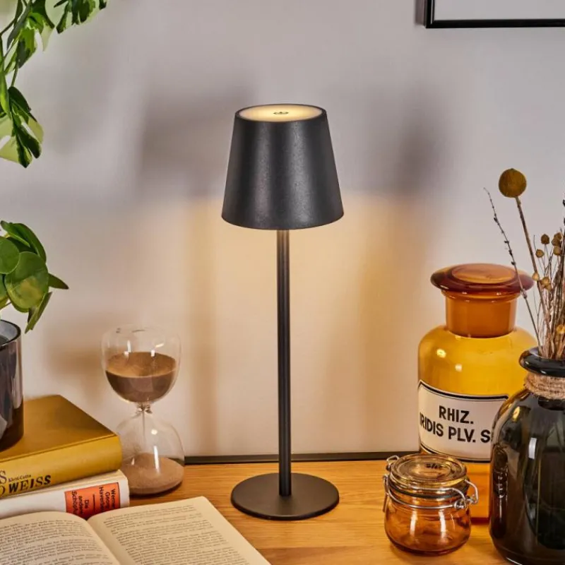hofstein Salgadinho Lampe à poser LED Noir, 1 lumière