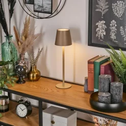 hofstein Salgadinho Lampe à poser LED Beige, 1 lumière