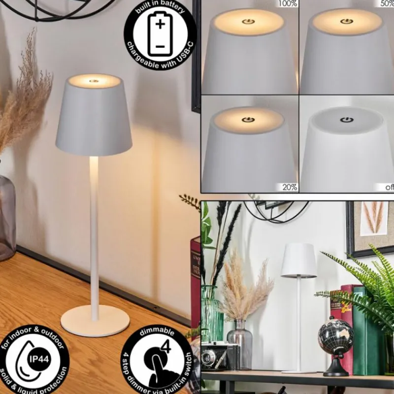 hofstein Salgadinho Lampe à poser LED Blanc, 1 lumière