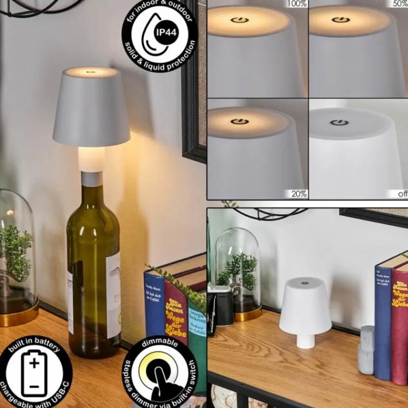 hofstein Salgadinho Lampe de table d'extérieur, Lampe à poser LED Blanc, 1 lumière