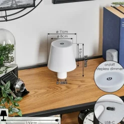 hofstein Salgadinho Lampe de table d'extérieur, Lampe à poser LED Blanc, 1 lumière